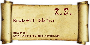 Kratofil Dóra névjegykártya